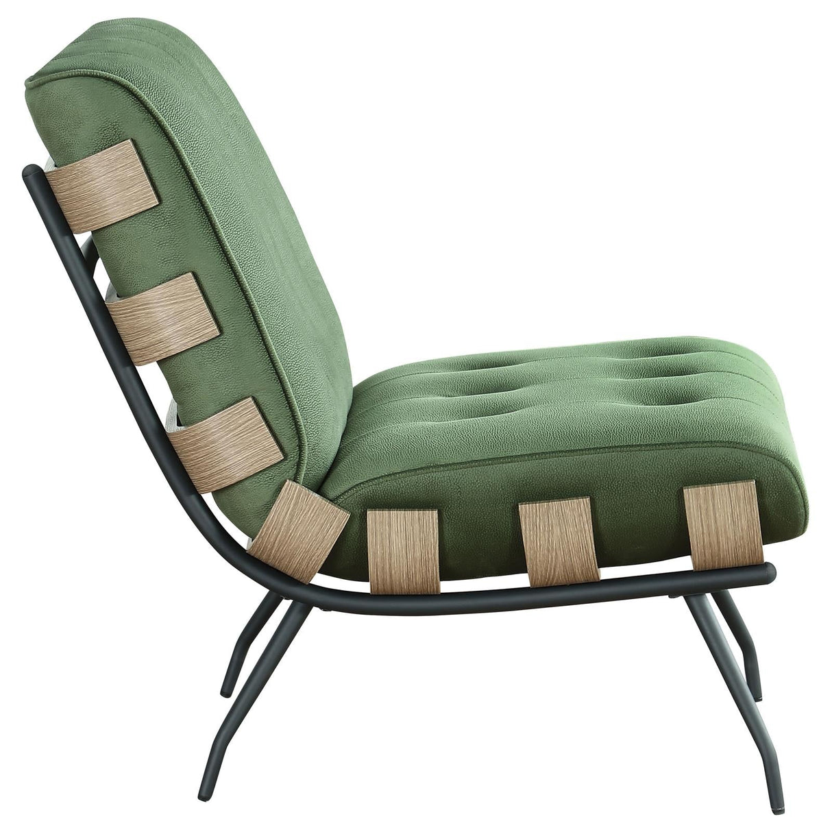 Aloma Green Armless Tufted Accent Chair