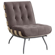 Aloma Dark Brown Armless Tufted Accent Chair by Coaster at Eve Furniture