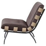 Aloma Dark Brown Armless Tufted Accent Chair by Coaster at Eve Furniture