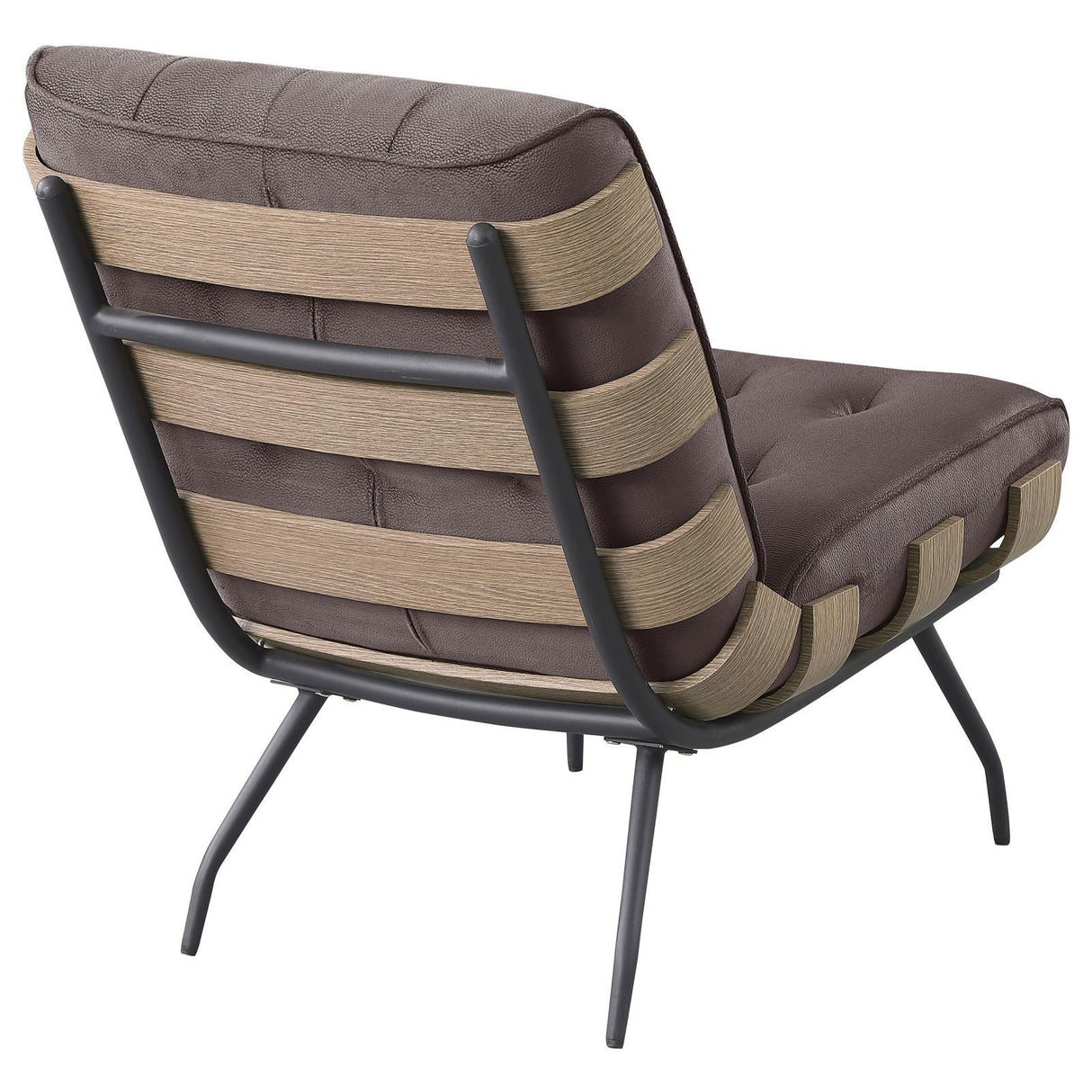 Aloma Dark Brown Armless Tufted Accent Chair by Coaster at Eve Furniture