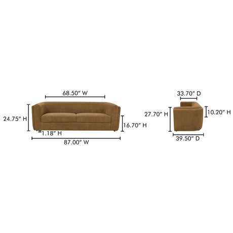 Alora Brown Sofa by MOES at Eve Furniture