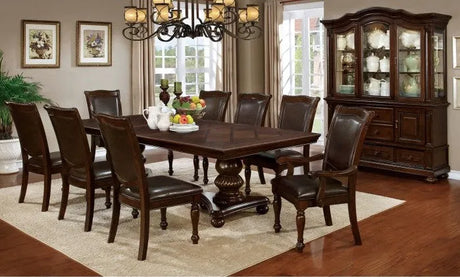 Alpena Brown Cherry 9-Piece Dining Room Set by Furniture of America at Eve Furniture
