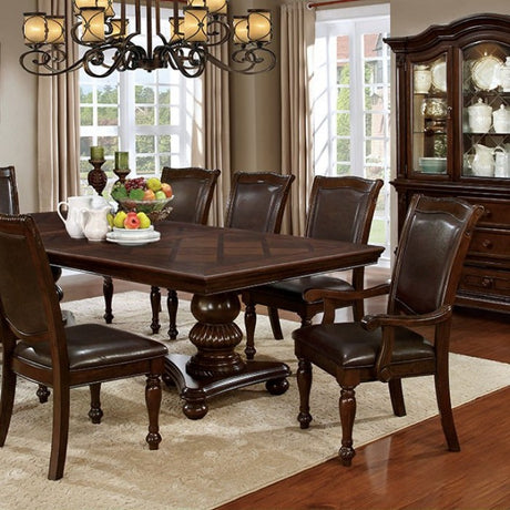 Alpena Brown Cherry 7-Piece Dining Room Set by Furniture of America at Eve Furniture