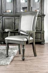 Alpena Gray/Silver Arm Chair, Set of 2 by Furniture of America at Eve Furniture