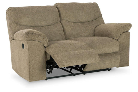 Alphons Briar Manual Reclining Loveseat by Ashley at Eve Furniture