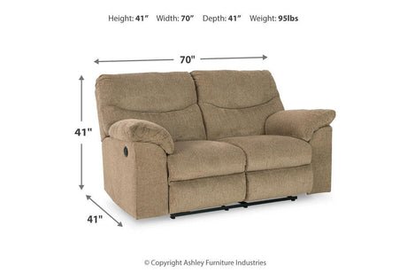 Alphons Briar Reclining Sofa, Loveseat and Recliner by Ashley at Eve Furniture