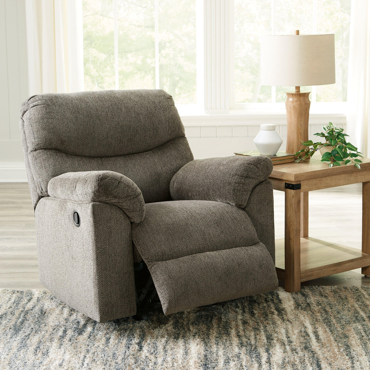 Alphons Putty Manual Recliner by Ashley at Eve Furniture