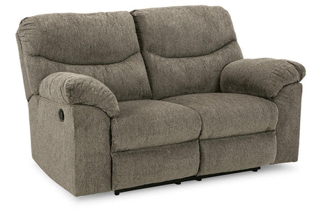 Alphons Putty Manual Reclining Loveseat by Ashley at Eve Furniture