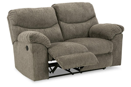 Alphons Putty Manual Reclining Loveseat by Ashley at Eve Furniture