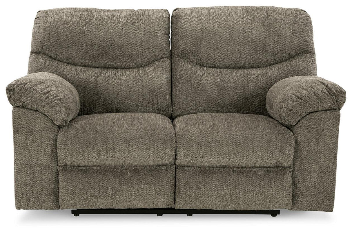 Alphons Putty Manual Reclining Loveseat by Ashley at Eve Furniture