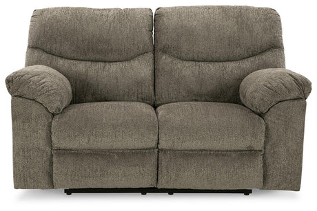 Alphons Putty Manual Reclining Loveseat by Ashley at Eve Furniture