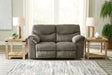 Alphons Putty Manual Reclining Loveseat by Ashley at Eve Furniture