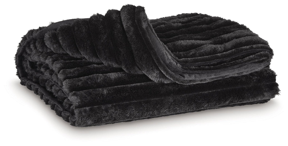 Alsonwell Black Throw by Ashley at Eve Furniture