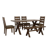 Alston Knotty Nutmeg/Gray 6-Piece Dining Set