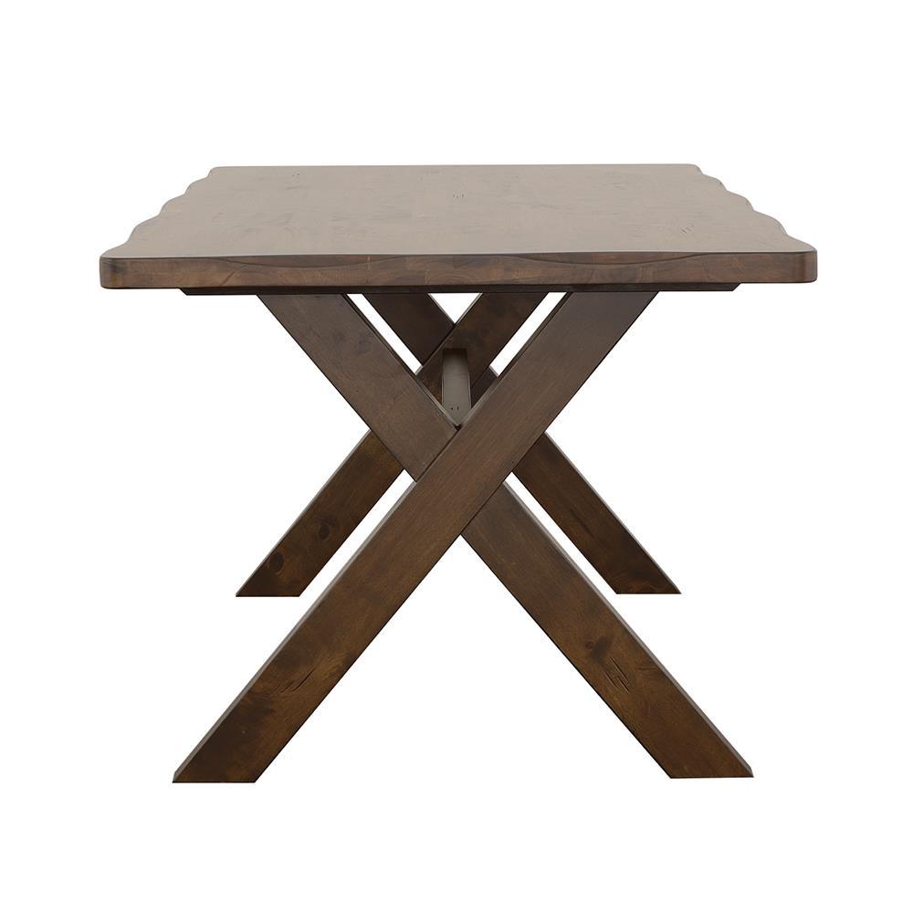 Alston Knotty Nutmeg X-Shaped Dining Table by Coaster at Eve Furniture