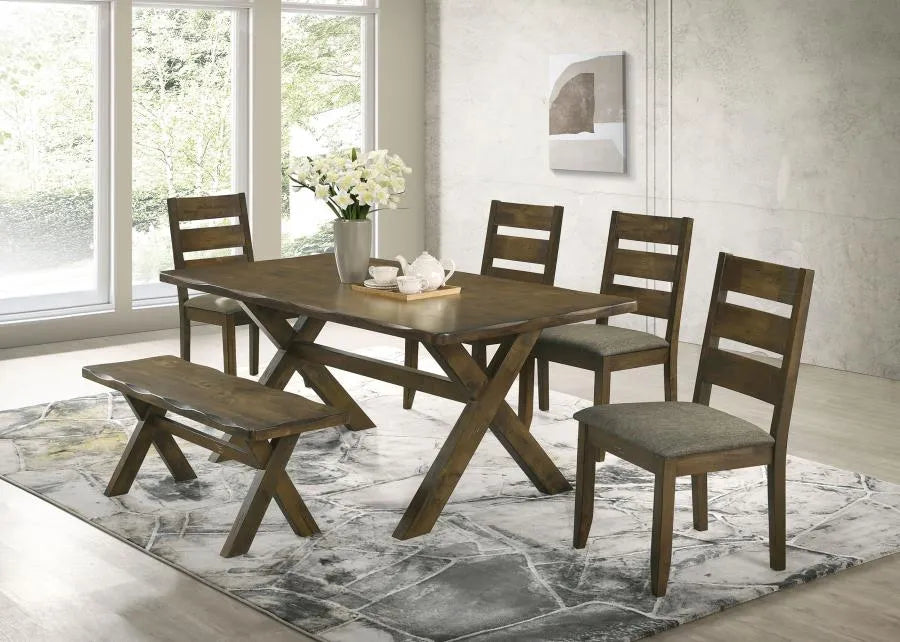 Alston Knotty Nutmeg/Gray 6-Piece Dining Set by Coaster at Eve Furniture