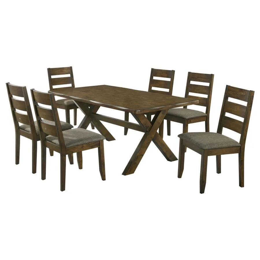Alston Knotty Nutmeg/Gray 7-Piece Rectangular Dining Set by Coaster at Eve Furniture