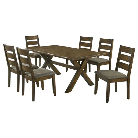 Alston Knotty Nutmeg/Gray 7-Piece Rectangular Dining Set by Coaster at Eve Furniture
