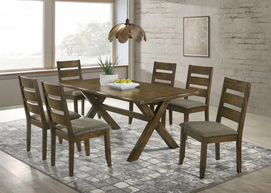 Alston Knotty Nutmeg/Gray 7-Piece Rectangular Dining Set by Coaster at Eve Furniture