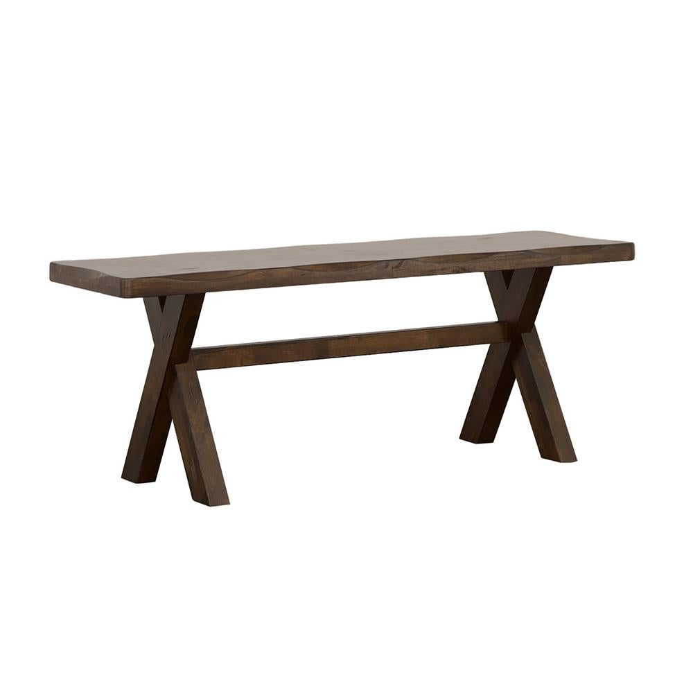 Alston Knotty Nutmeg X-Shaped Dining Bench