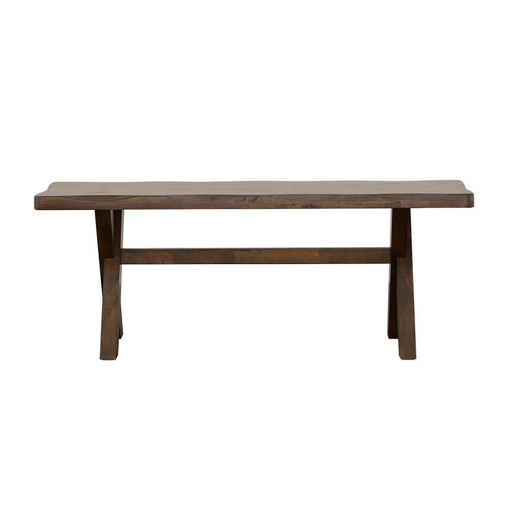 Alston Knotty Nutmeg X-Shaped Dining Bench