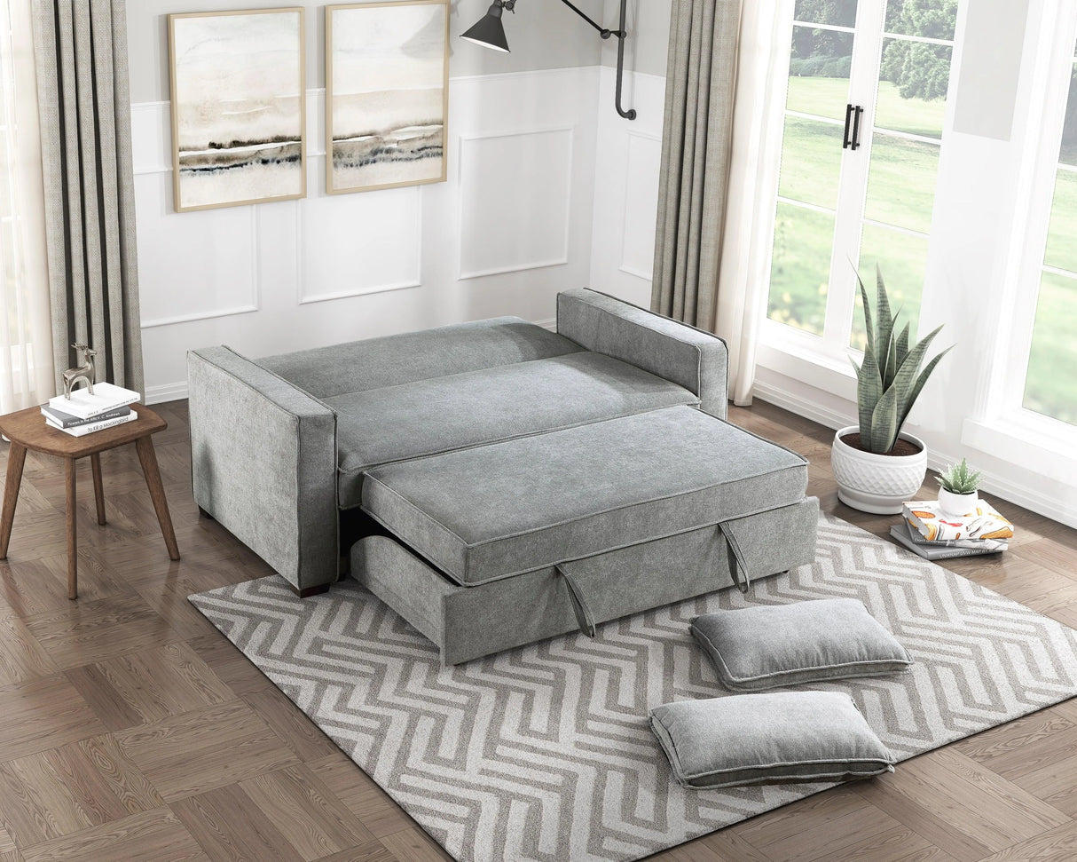 Alta Gray Convertible Studio Sofa with Pull-out Bed by Homelegance at Eve Furniture