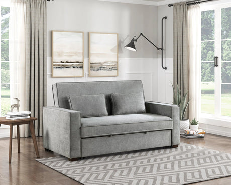 Alta Gray Convertible Studio Sofa with Pull-out Bed by Homelegance at Eve Furniture