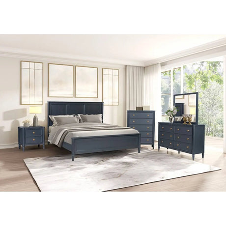 Altamira Malta Blue 4-Piece Queen Bedroom Set by Furniture of America at Eve Furniture
