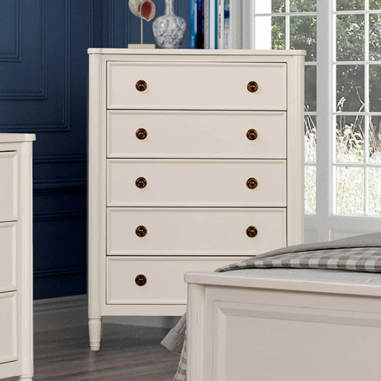 Altamira White 5-Piece Queen Bedroom Set by Furniture of America at Eve Furniture
