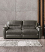 Altamura Gray Real Italian Leather Power Reclining Sofa & Loveseat by Furniture of America at Eve Furniture
