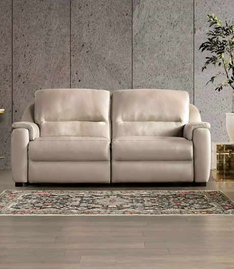 Altamura Taupe Real Italian Leather Power Reclining Sofa & Loveseat by Furniture of America at Eve Furniture
