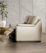 Altamura Taupe Real Italian Leather Power Reclining Sofa & Loveseat by Furniture of America at Eve Furniture