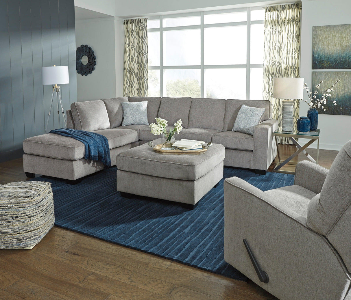 Altari Alloy 2-Piece Left Arm Facing Chaise Sectional by Ashley at Eve Furniture