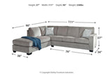 Altari Alloy 2-Piece Left Arm Facing Chaise Sectional by Ashley at Eve Furniture