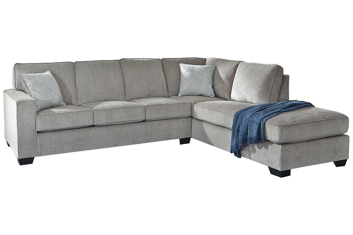 Altari Alloy 2-Piece Right Arm Facing (RAF) Chaise Sectional by Ashley at Eve Furniture