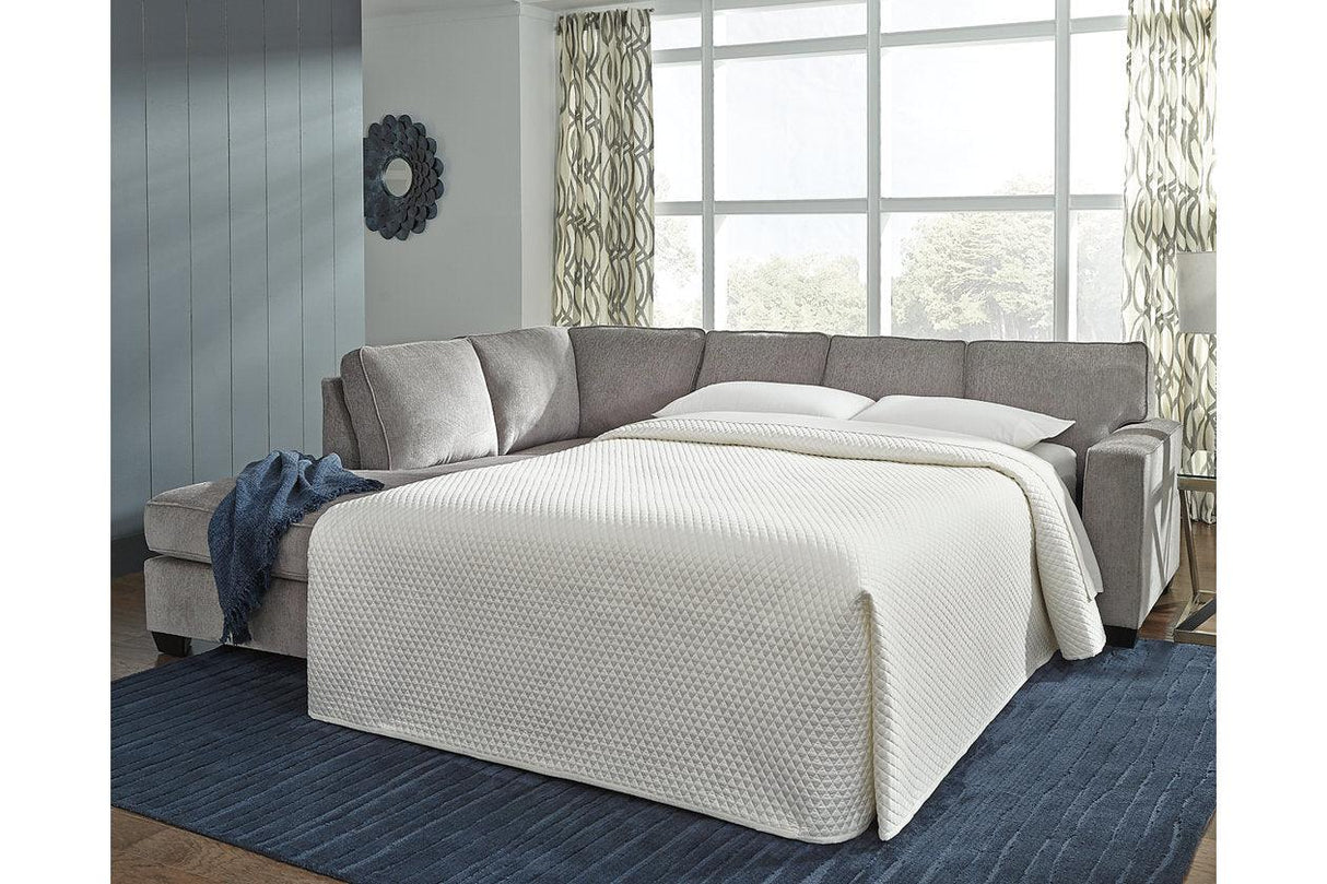 Altari Alloy 2-Piece Sleeper Sectional with Chaise by Ashley at Eve Furniture
