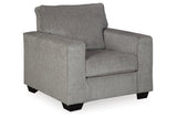 Altari Alloy Chair and Ottoman by Ashley at Eve Furniture