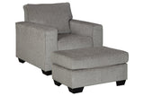 Altari Alloy Chair and Ottoman by Ashley at Eve Furniture