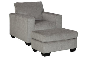 Altari Alloy Chair and Ottoman by Ashley at Eve Furniture