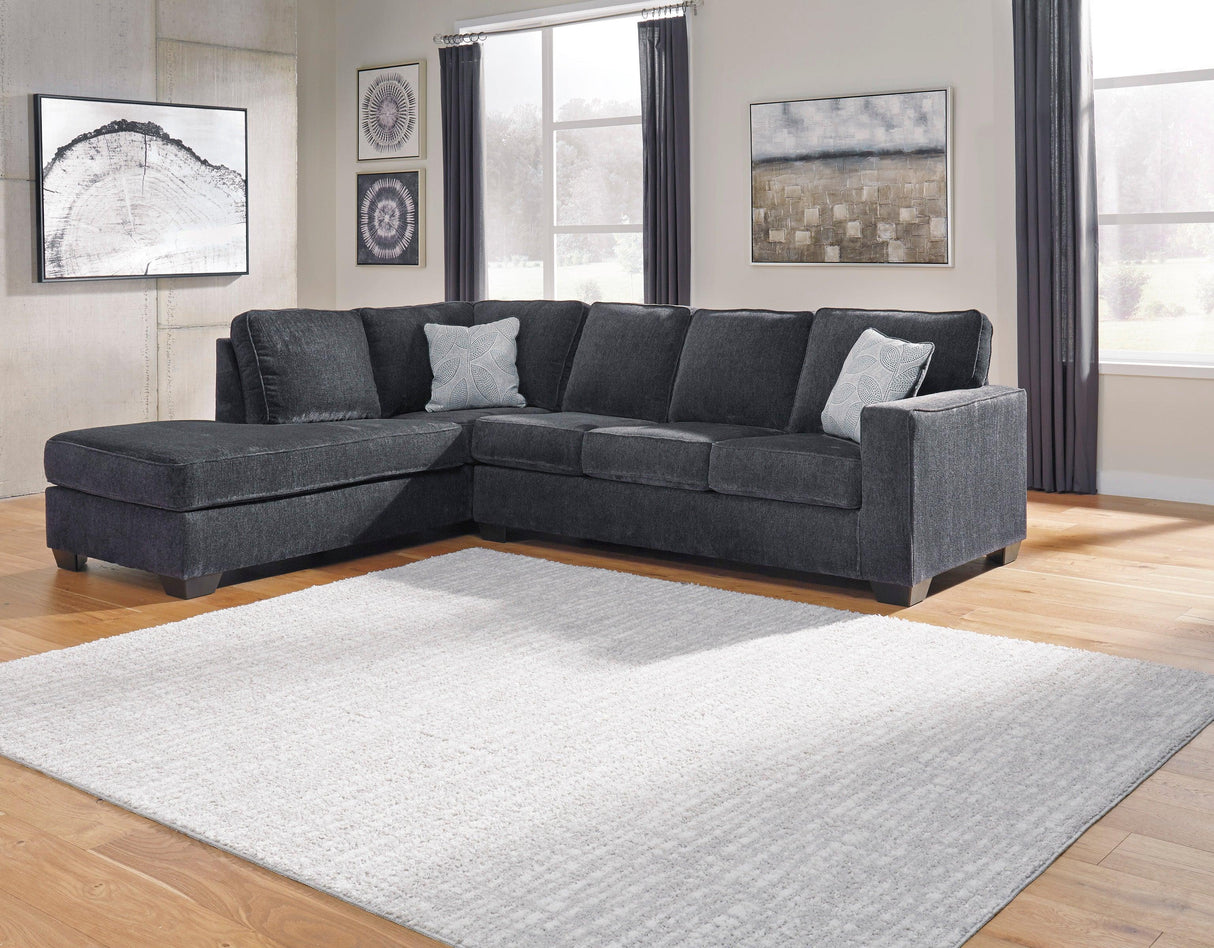 Altari Slate 2-Piece Left Arm Facing Chaise Sleeper Sectional by Ashley at Eve Furniture