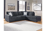 Altari Slate 2-Piece Right Arm Facing (RAF) Chaise Sectional by Ashley at Eve Furniture
