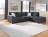 Altari Slate 2-Piece Right Arm Facing Chaise Sleeper Sectional by Ashley at Eve Furniture