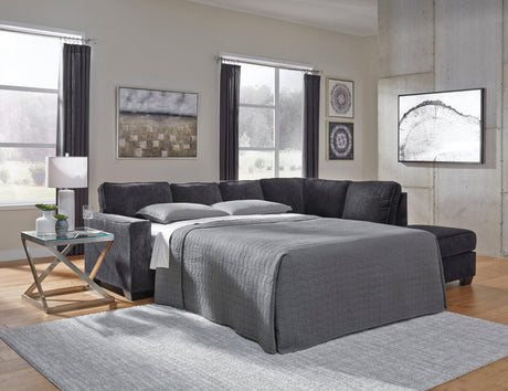 Altari Slate 2-Piece Right Arm Facing Chaise Sleeper Sectional by Ashley at Eve Furniture
