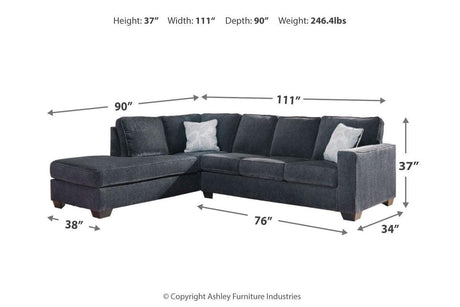 Altari Slate 2-Piece Sectional with Chaise by Ashley at Eve Furniture