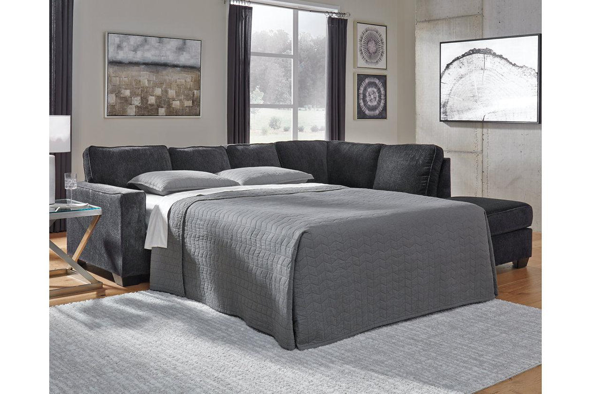 Altari Slate 2-Piece Sleeper Sectional with Chaise by Ashley at Eve Furniture