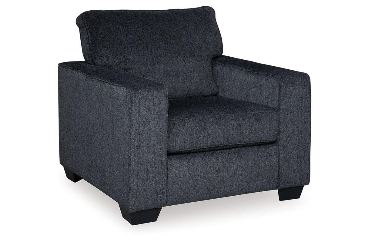 Altari Slate Chair and Ottoman by Ashley at Eve Furniture