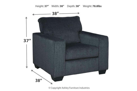 Altari Slate Chair and Ottoman by Ashley at Eve Furniture
