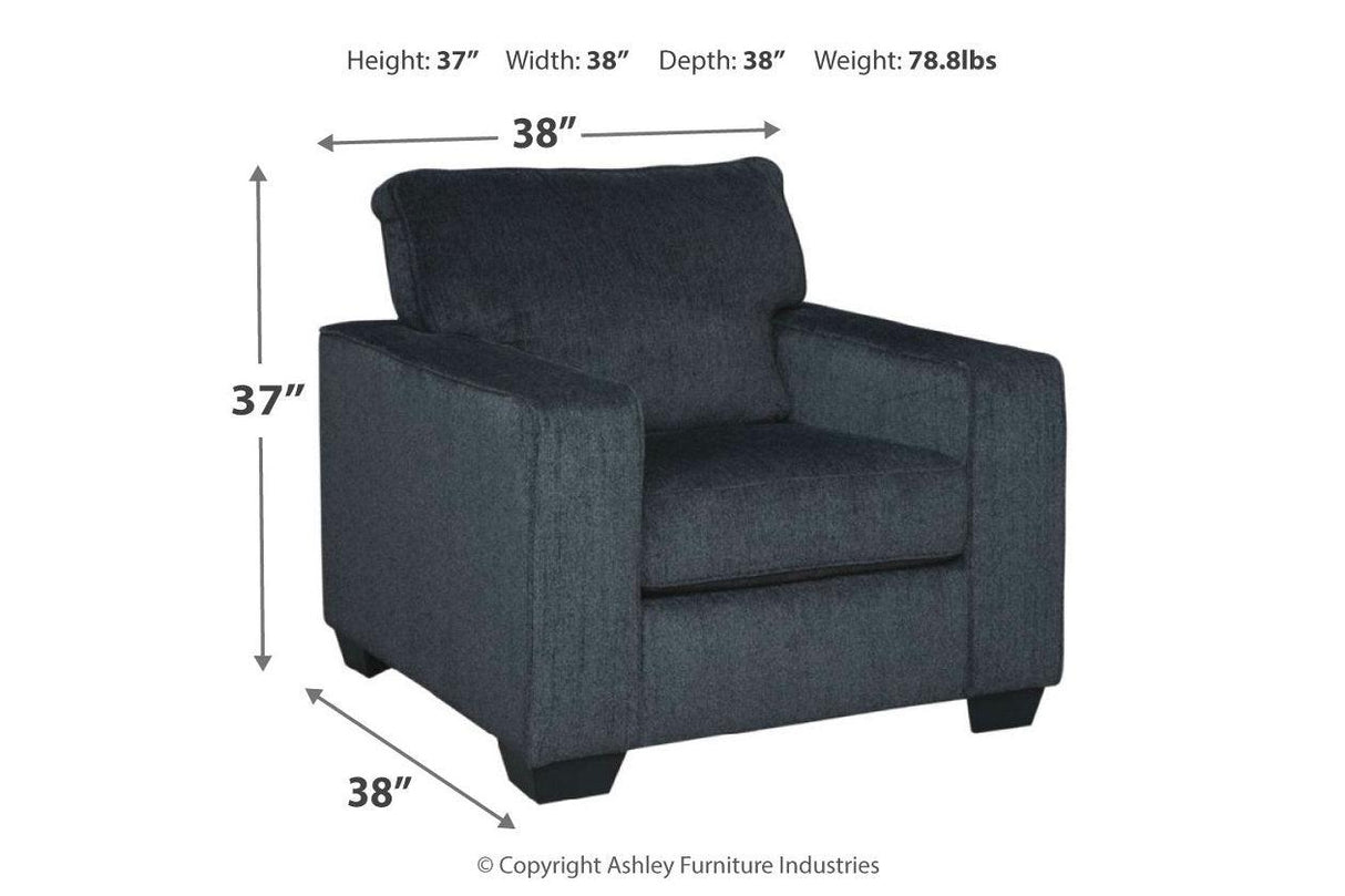 Altari Slate Chair and Ottoman by Ashley at Eve Furniture