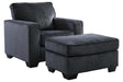 Altari Slate Chair and Ottoman by Ashley at Eve Furniture