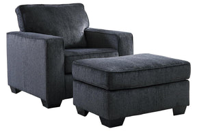 Altari Slate Chair and Ottoman by Ashley at Eve Furniture